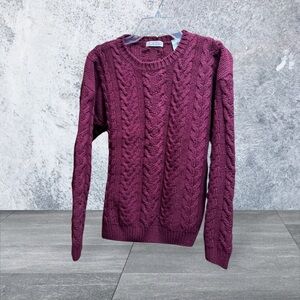 Talbots Women’s Wool Cable Knit Sweater - Plum EUC